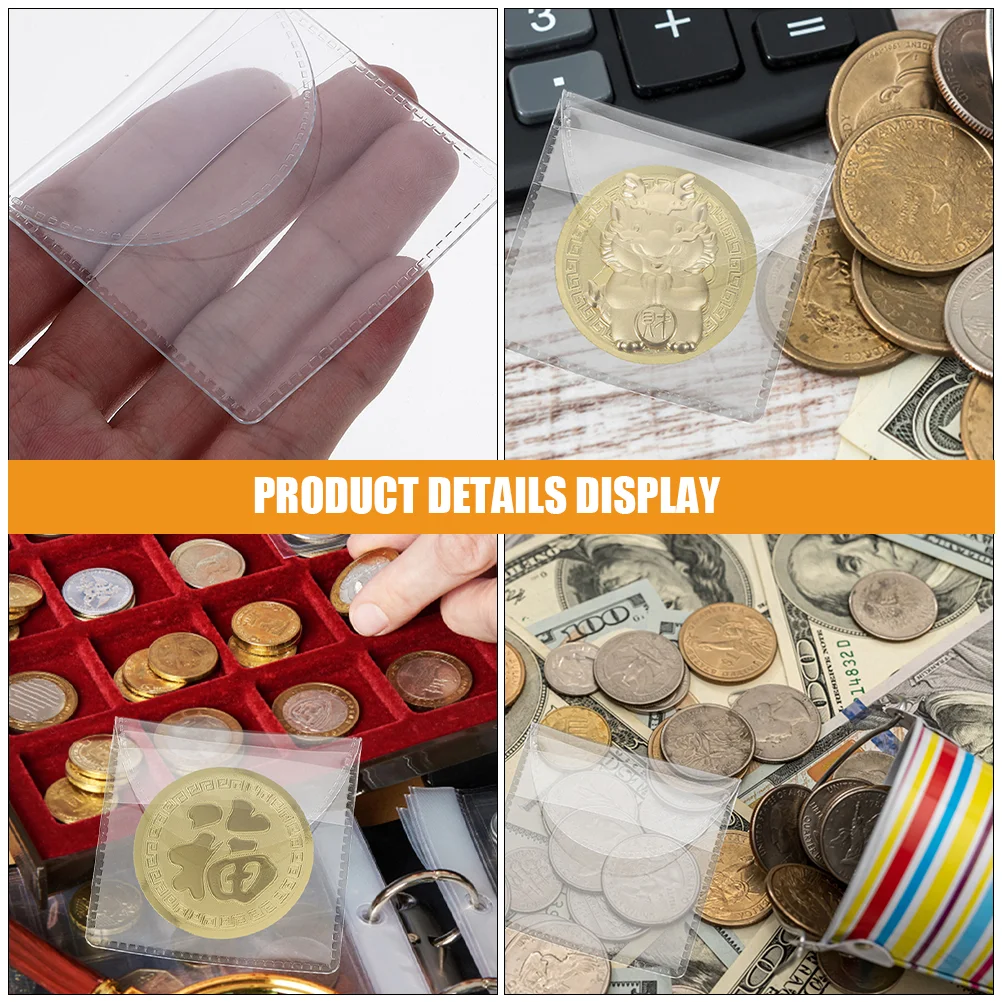 50 Pcs Storage Bag Collection Supplies Clear Pouch Favorites Holder Commemorative Cover Transparent Pockets Sleeve