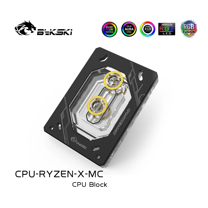 Bykski CPU Block Use for AMD Ryzen 3/5/7 ThreadRipper 1950X / X570 AM2/AM3/AM4/AM5/TR4 FM Water Cooling Radiator /RGB Light AURA