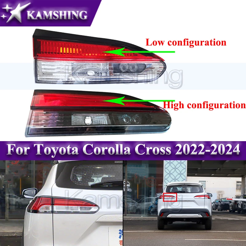 

Kamshing Rear Bumper Taillight For Toyota Corolla Cross 2022-2024 Inner Taillamp Signal Lamp Rear Brake Light Reverse Light