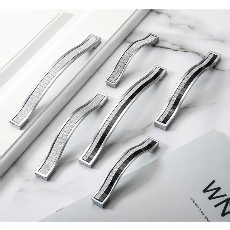 Rhinestone Crystal Drawer Europe Stylezinc Alloy Furniture Door Pull Handle For Drawer Cabinet Cupboard Kitchen Hardware