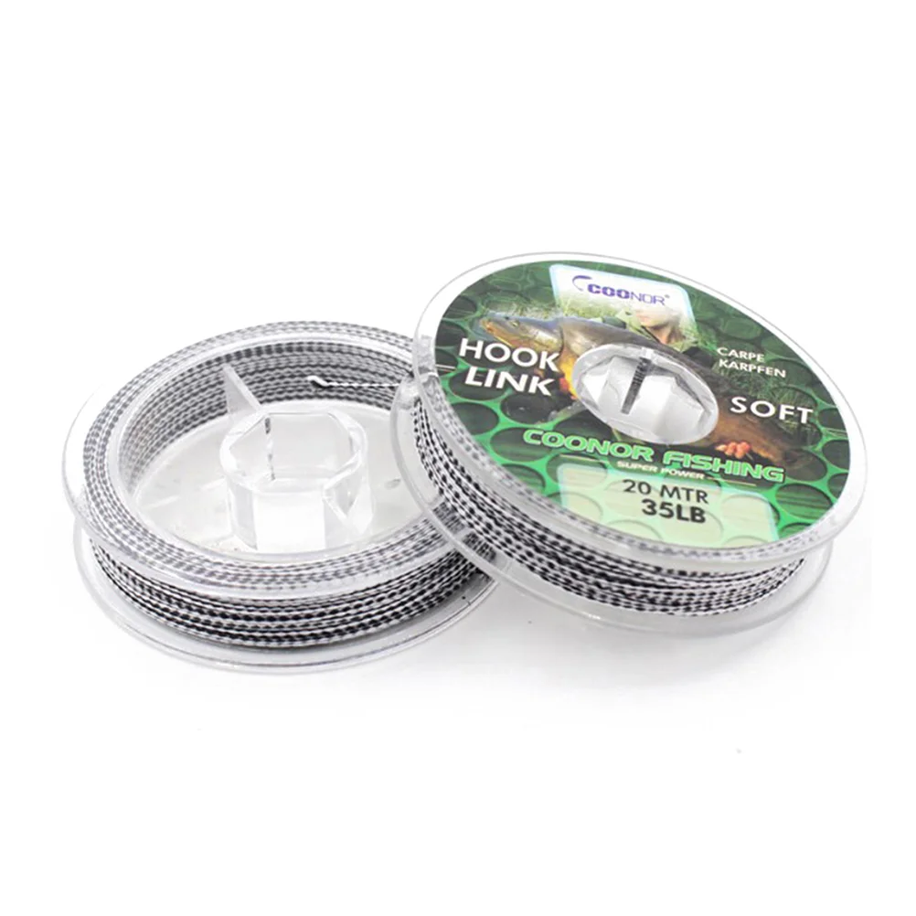 20m Hook Line Fishing Line Braided Camouflage Carp Fishing Line Hair Rigs Fishing Tack (35 Pounds) fishing wire