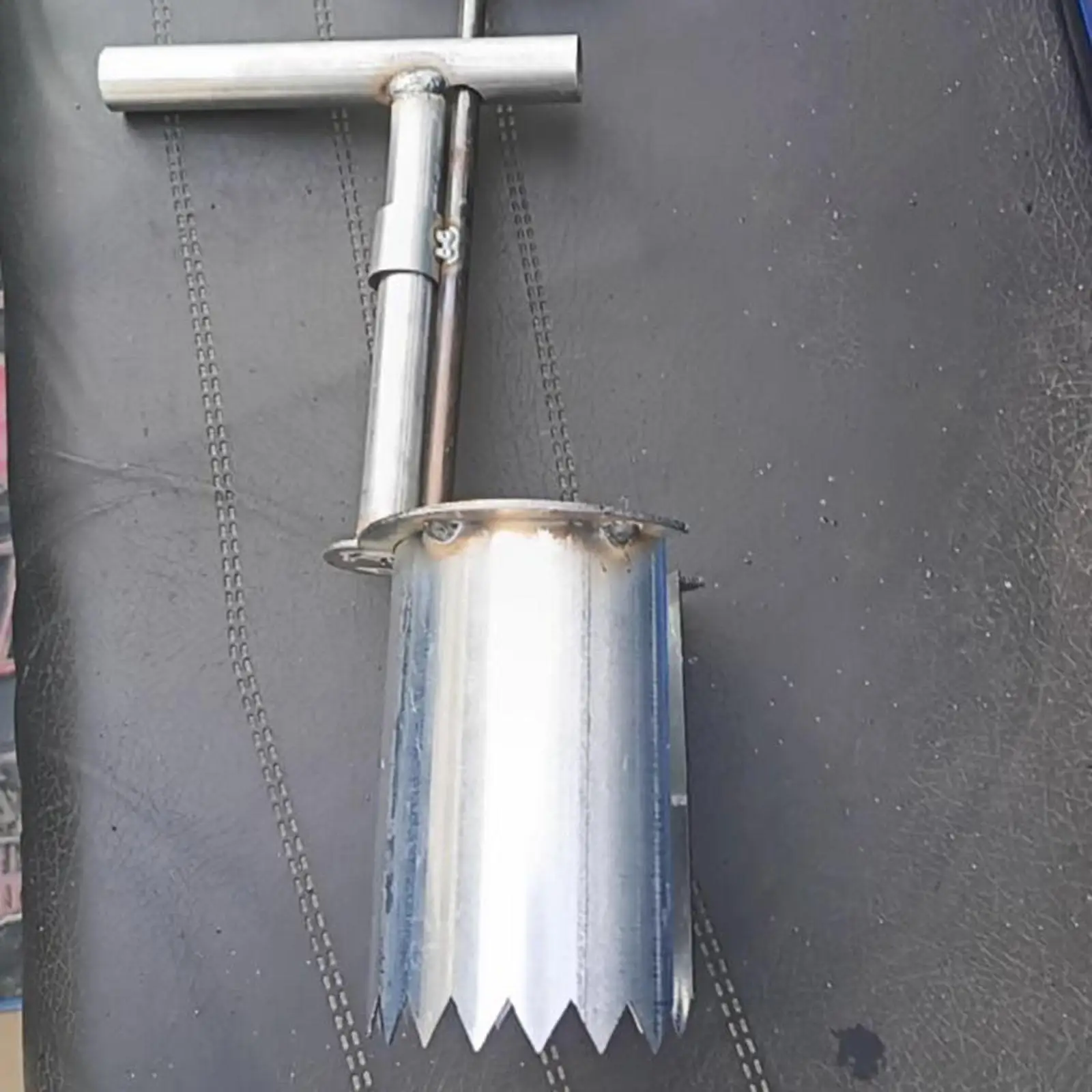 屋外用電球型プランターツール、長いハンドル付きステンレス鋼移植器、効率的な園芸と芝生の手入れに最適