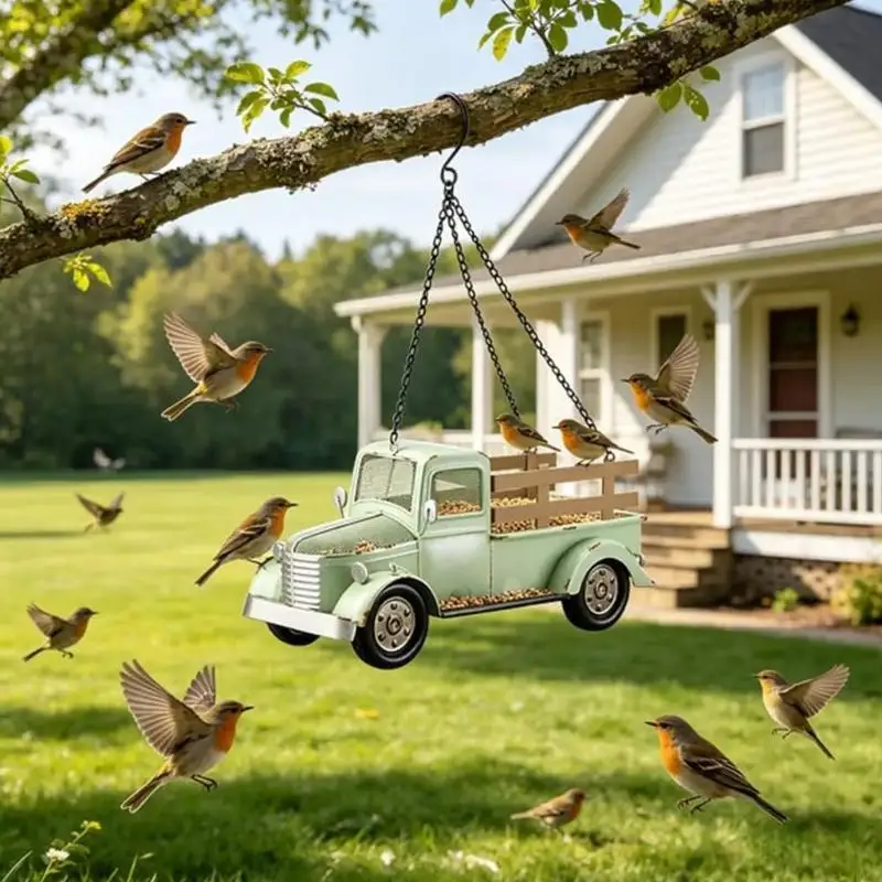 Heavy Duty Harz Hängen Wild Vogel Feeder Lebensmittel Container Outdoor Vogel Feeder Mit Große Tablett Für Garten Hinterhof B03E – Detail 5
