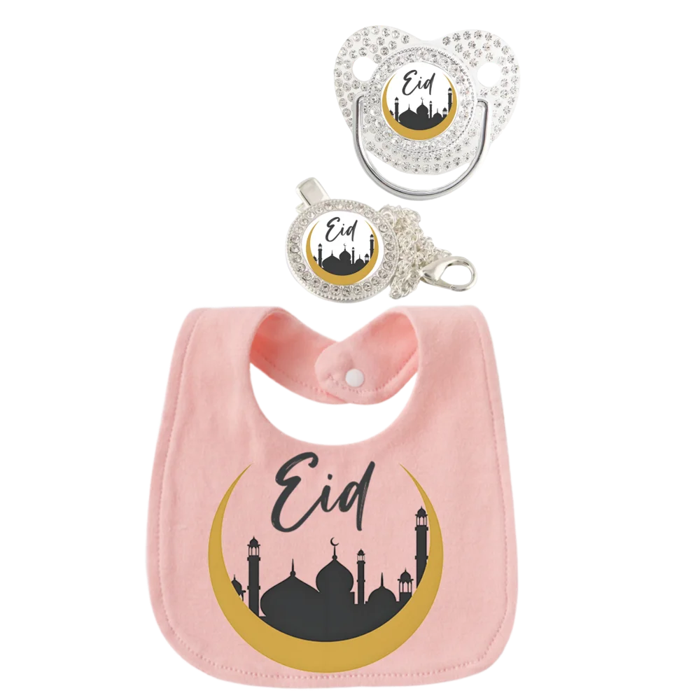

Rhinestone baby pacifier chain clip cover Muslim baby pacifier Newborn Silicone nipple Baby Shower Gift Newborn Wipes set 0-8M