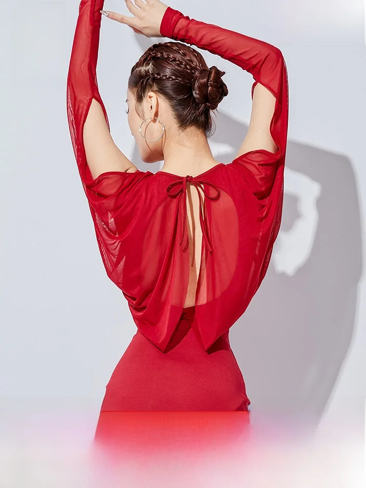 

Dolce Latin Dance Practice Suit Women's New Style Top Dance Costume Sexy One-Piece Long Sleeve Performance Outfit V-neck Back...