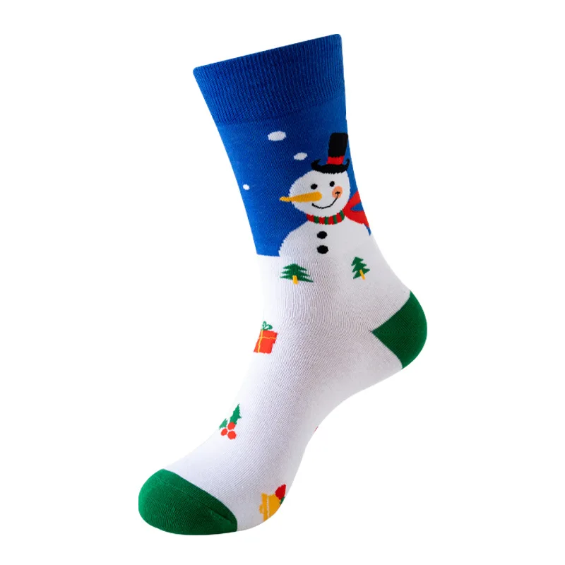 

Miosam Popular Unisex Jacquard Cotton Socks Casual Color contrast design Crew snowmen Comfortable Breathable Stockings socks