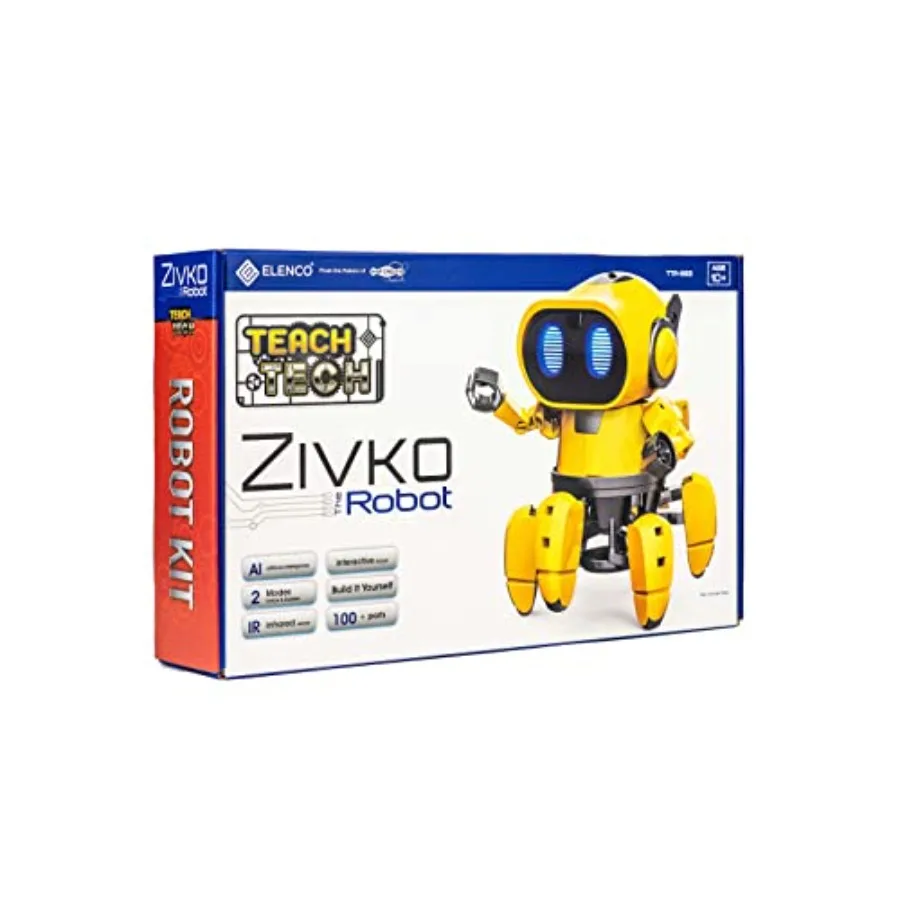

STEM learning toy for kids 10+, interactive AI robot with infrared sensor, plastic body, gray and blue, easy assembly included