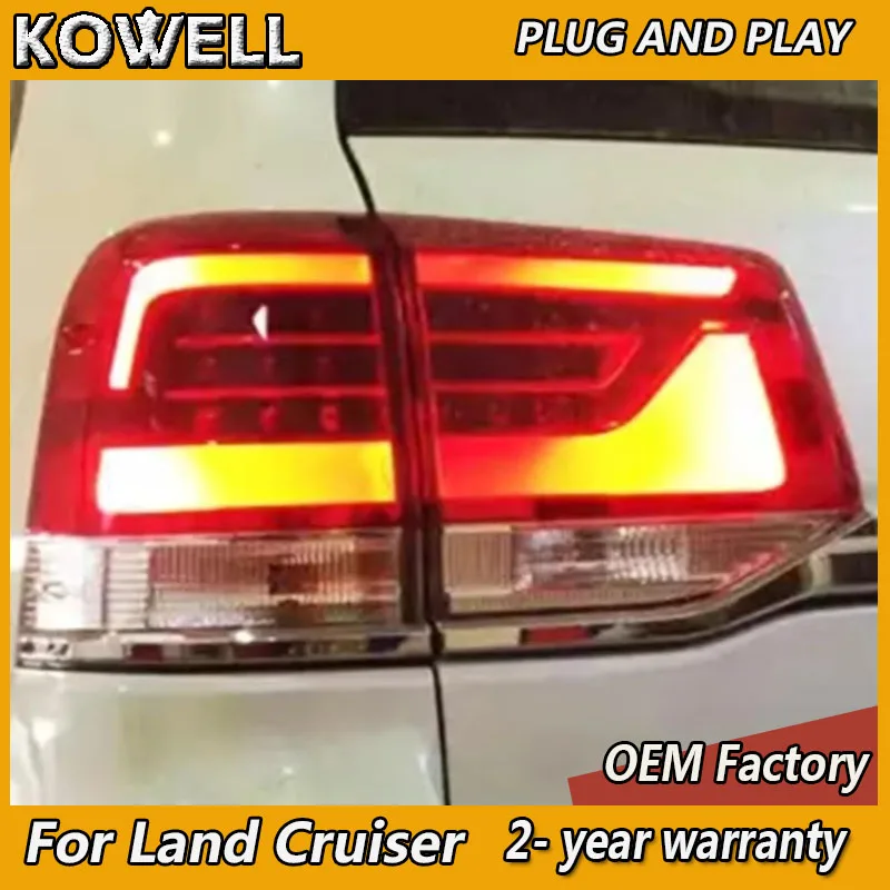 

Стайлинг автомобиля для Toyota Land Cruiser Задний фонарь 2016-2019 Land Cruiser Задний фонарь LC200 Задний DRL Противотуманный тормозной сигнал поворота заднего хода