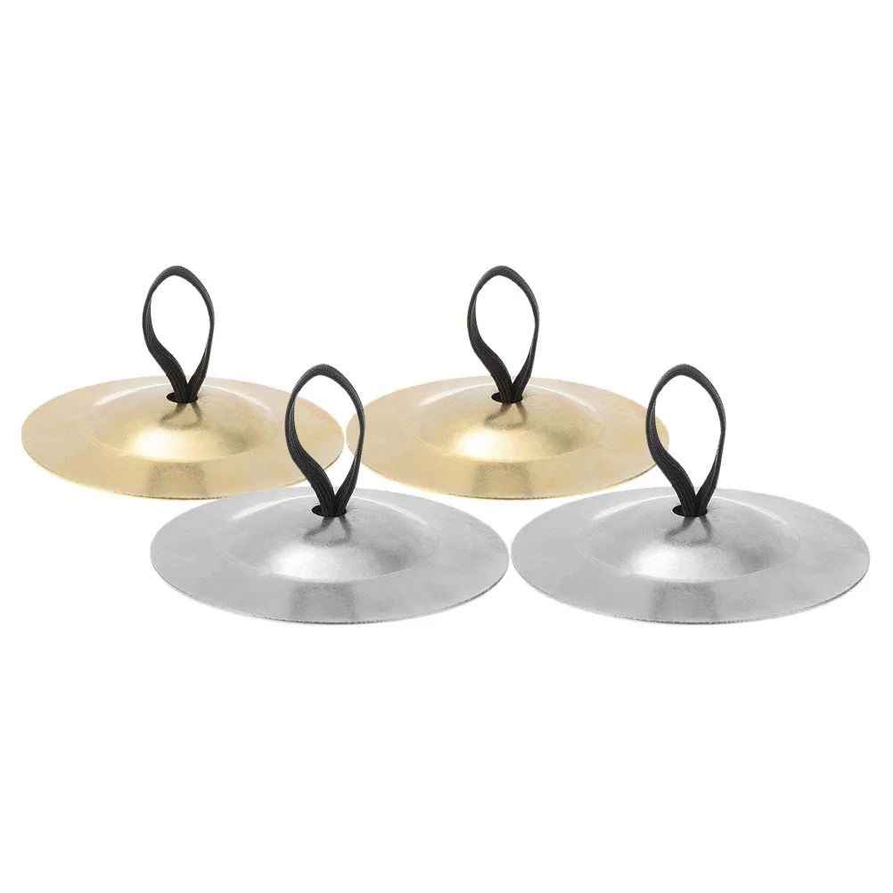 

2 Pairs Belly Dancing Finger Cymbal Props Cymbals for Dancer Percussion Band Rhythm Musical Instrument Iron
