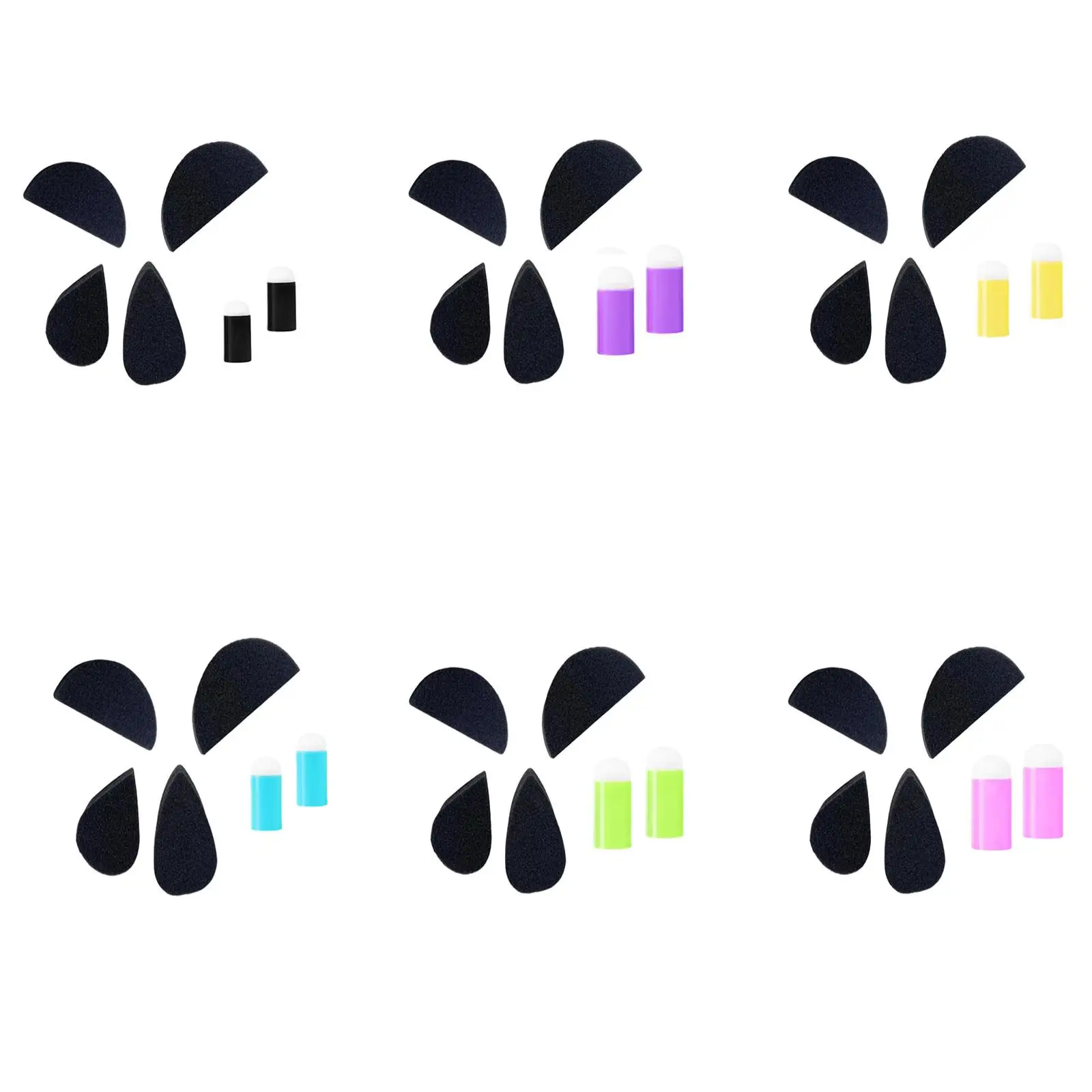 

6 губок для краски для лица для детей и взрослых, многоразовая мягкая губка для рисования своими руками