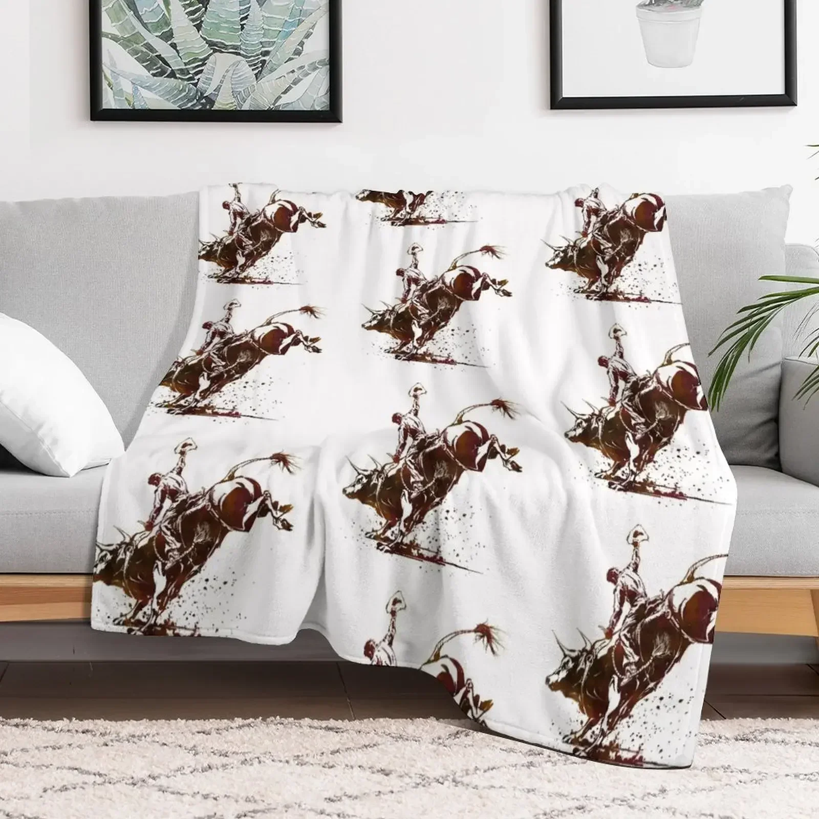 

Bull Riding Cowboy Throw Blanket Nap Blankets For Baby for babies Blankets