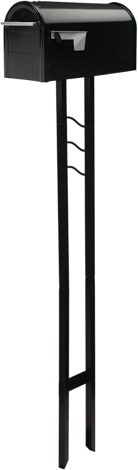 

Weather-Resistant Steel Mailbox with Post, Black Medium Curbside, USPS Approved for Residential Delivery