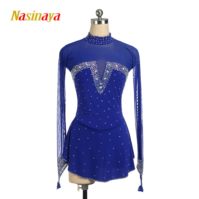 Girls and Children's Rhythmic Gymnastics Dance AB Stone Treasure Blue Clothing Figure Skating Dress Customization Competition