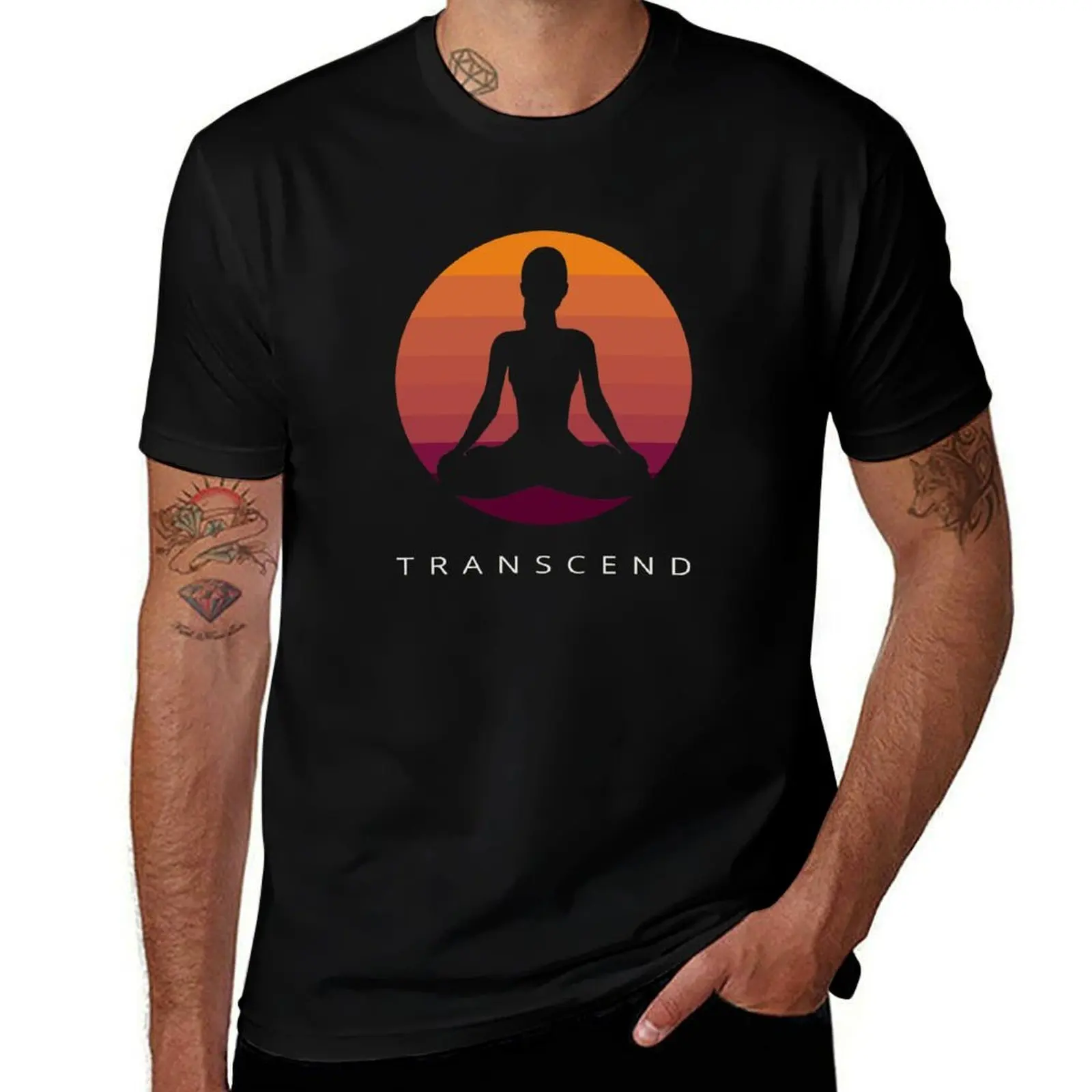 

Transcend - Transcendental Meditation Retro Art T-Shirt t shirt for man man t shirts cotton T-Shirt