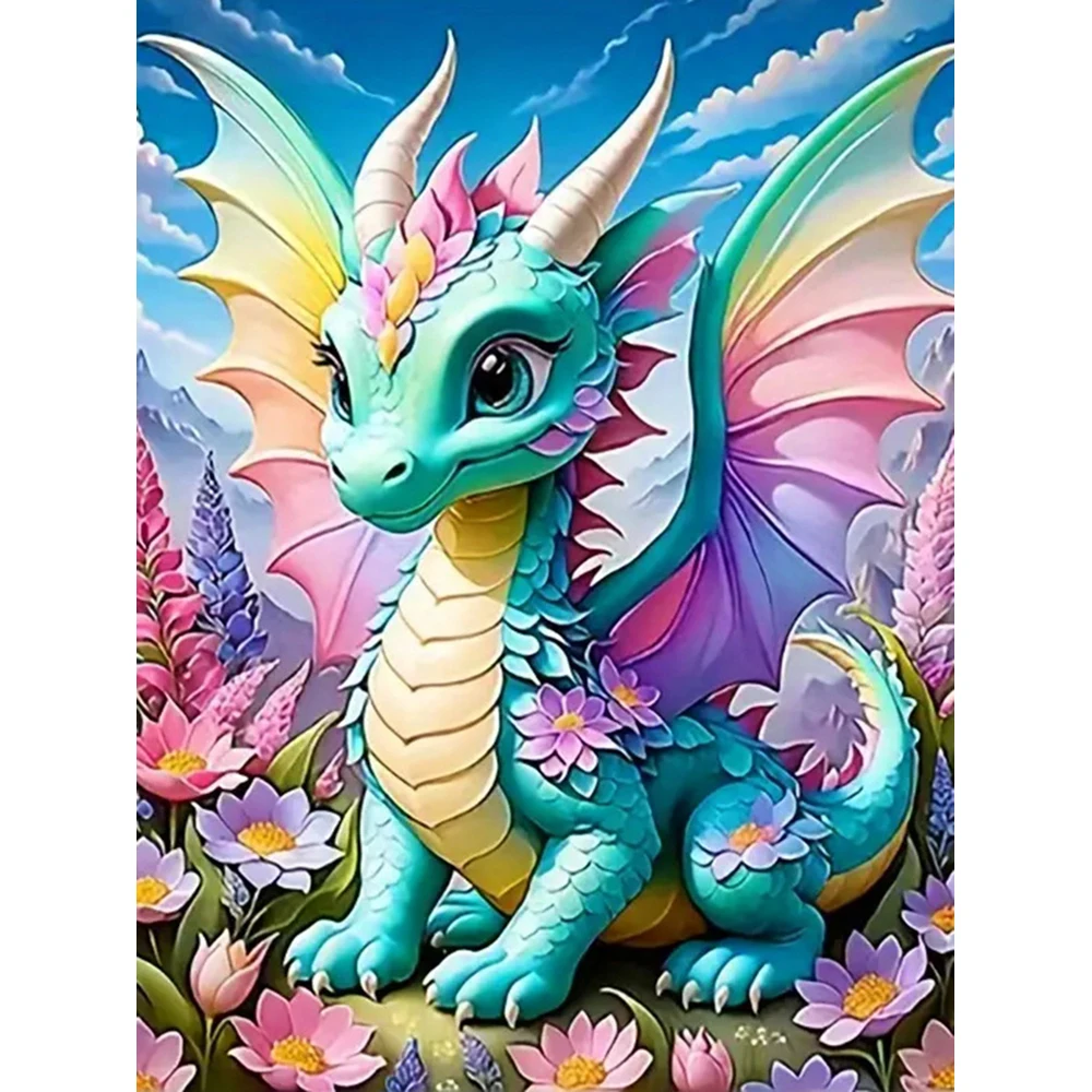 Momoart Voll Platz Runde Diamant Mosaik Dinosaurier Tier Kreuz Stich Diamant Malerei Cartoon Neue Ankunft DIY Drachen Wand Dekor