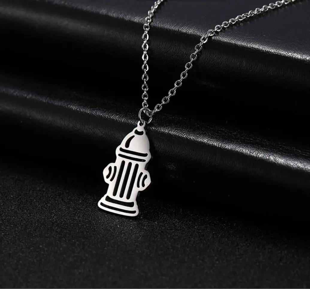 1PC Chain Necklace Women Stainless Steel Truck Firefighter Engine Hydrant Fire Pendant Gift Fashion Jewelry Cute Necklace F1584