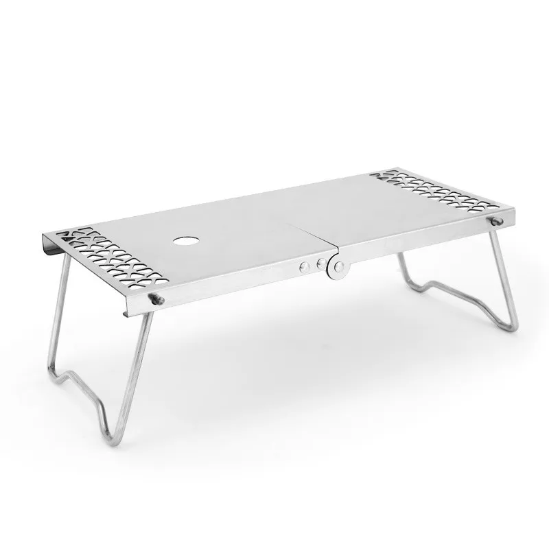 Outdoor folding table Stainless steel camping barbecue portable multi-functional tea table