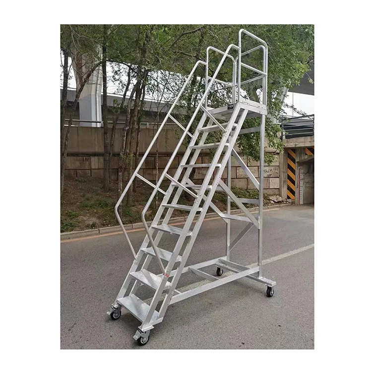 Safety Big Size Wide Aluminum Step Ladder With Handrail