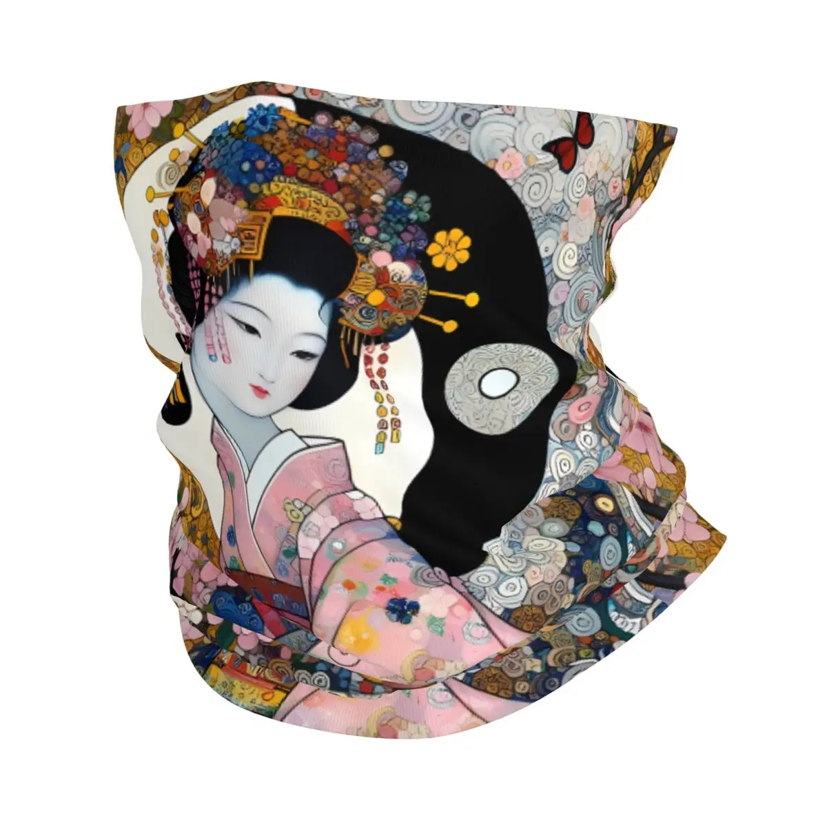 Japanese Geisha Scarf Neckerchief Neck Face Mask Polyester