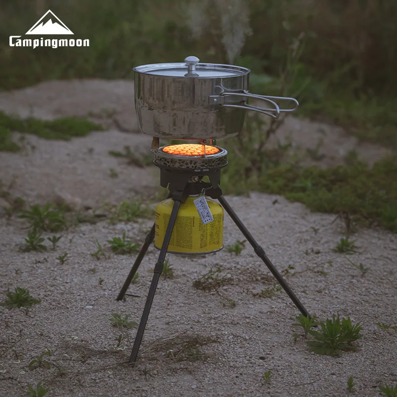 

CAMPINGMOON BKZ01: Алюминиевая раскладная рама-тренога для походной плиты, интегрированная подставка для газового баллона