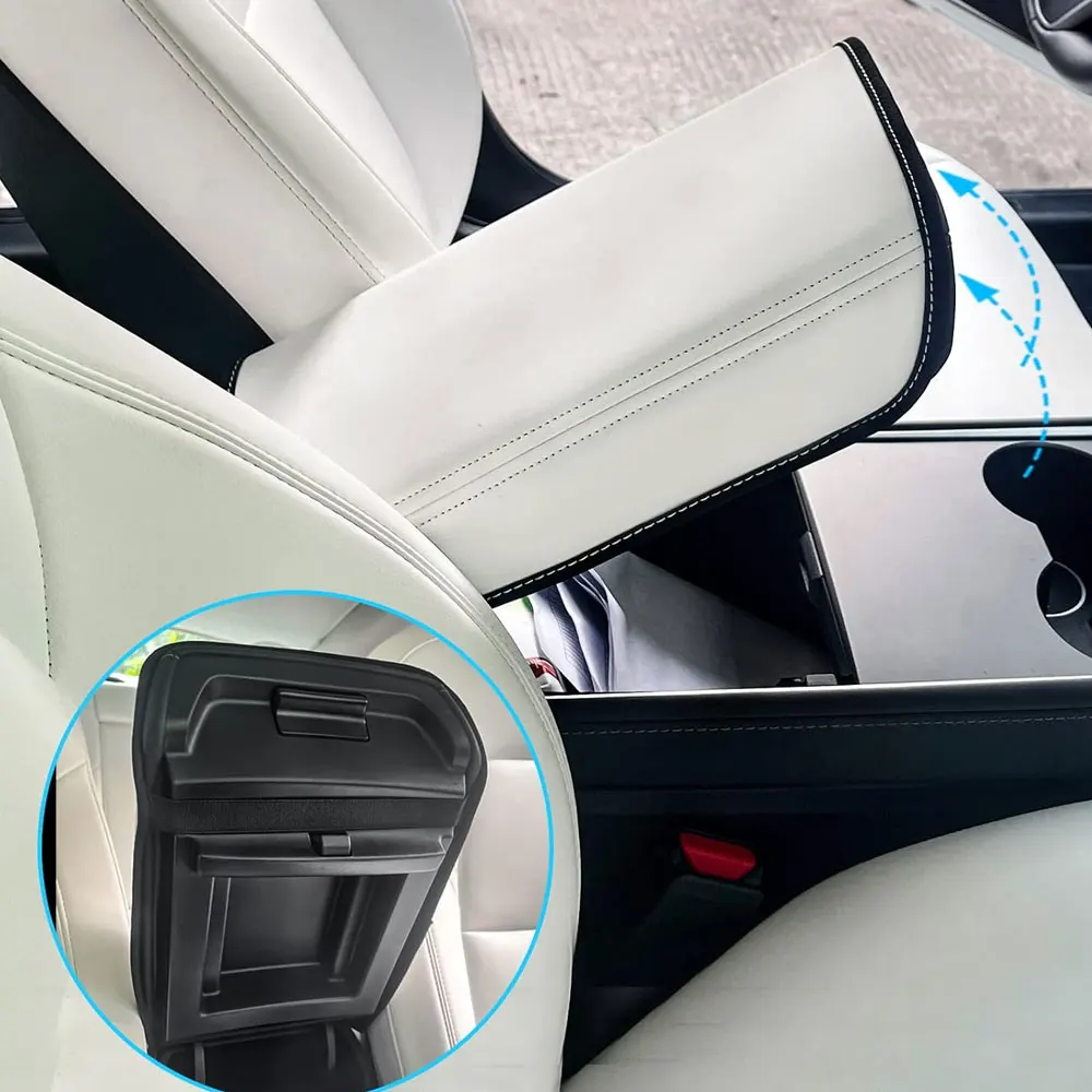 Armrest Box Cover for Tesla Model 3 Model Y 2017-2022 2023 2024 Central Control Armrest Decoration Interior Car Accessories