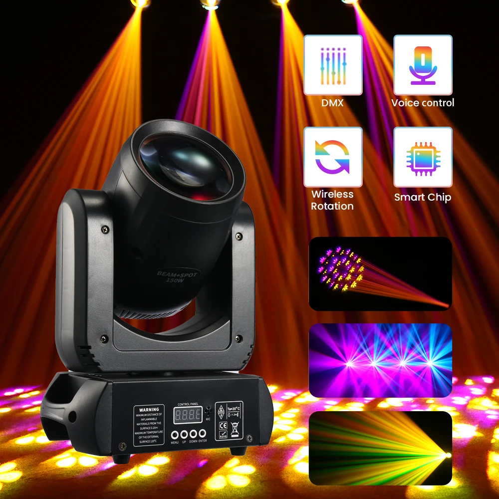150 واط تتحرك رئيس LED أضواء 18Prism DMX ديسكو المحمول الروبوتية ضوء شعاع DJ تأثير المرحلة الإضاءة لشريط ملهى ليلي #1