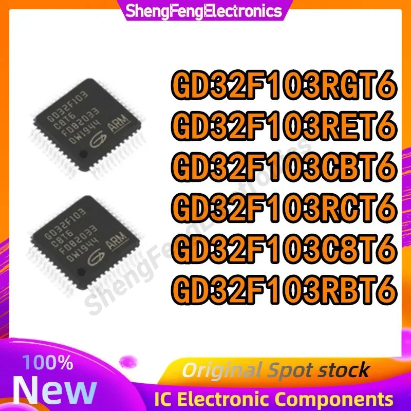 

GD32F103C8T6 GD32F103CBT6 GD32F103RBT6 GD32F103RCT6 GD32F103RET6 GD32F103RGT6 GD32F103 GD32F GD IC MCU Chip LQFP-64