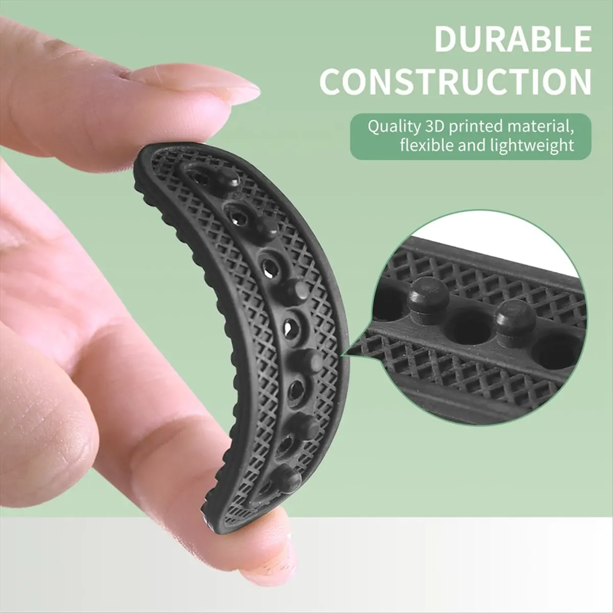 ABFW 2Pack Hat Extender, 3D Printed Hat Size Extension Accessories, Holes Adjustable Cap Half Size Extender Black