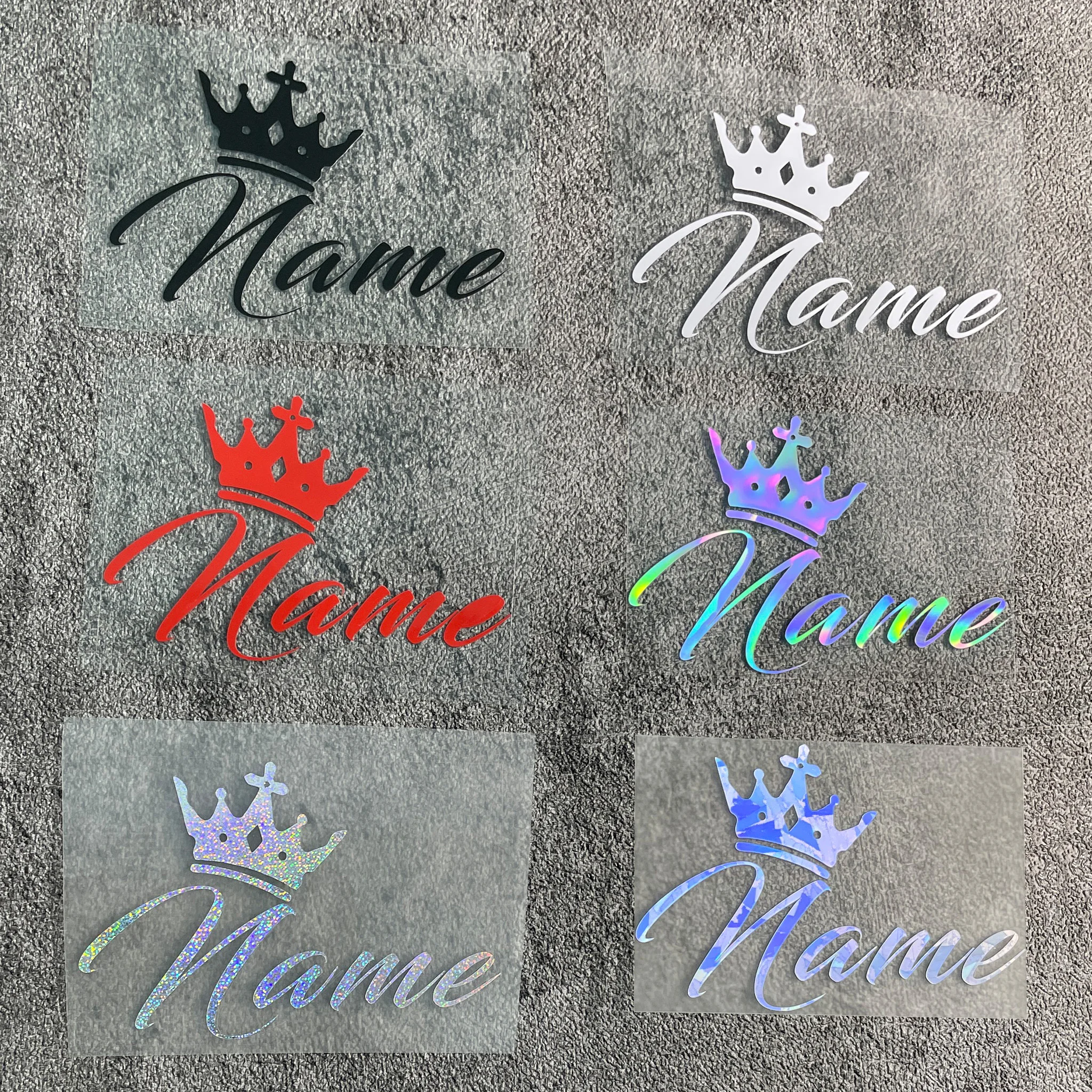 

1PC Custom Crown and Name Motorcycle Stickers Funny DIY Fuel Tank Fairing Car Window Cup Laptop Waterproof Vinyl Decals