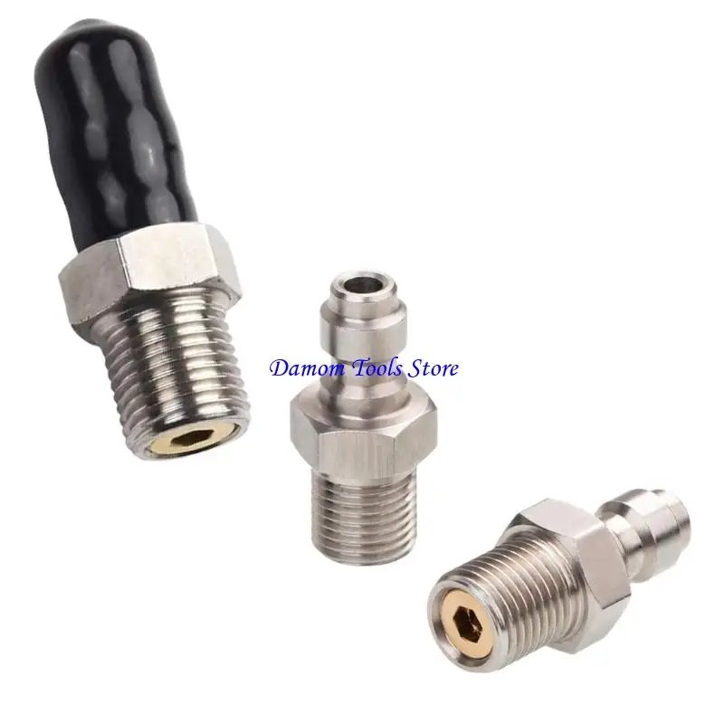 57BE Compactly 8mm M10x1/ 1/8NPT/ 1/8BSPP Male Connector With AntiCorrosion Properties For Various Tool Easy Installation
