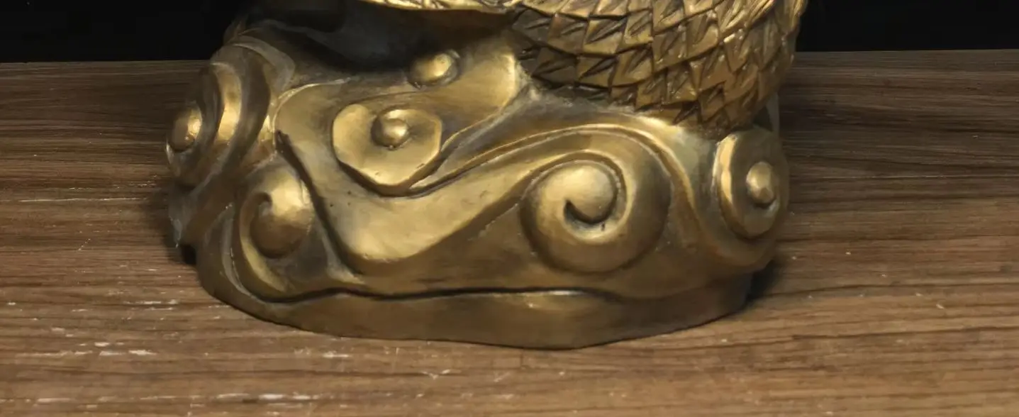 Colección del Templo Tibetano: Bronce Antiguo Pintado de 19 Pulgadas con Nueve Damañas Celestiales Misteriosas, Diosa, Fénix Inmortal y Sala de Culto a Buda