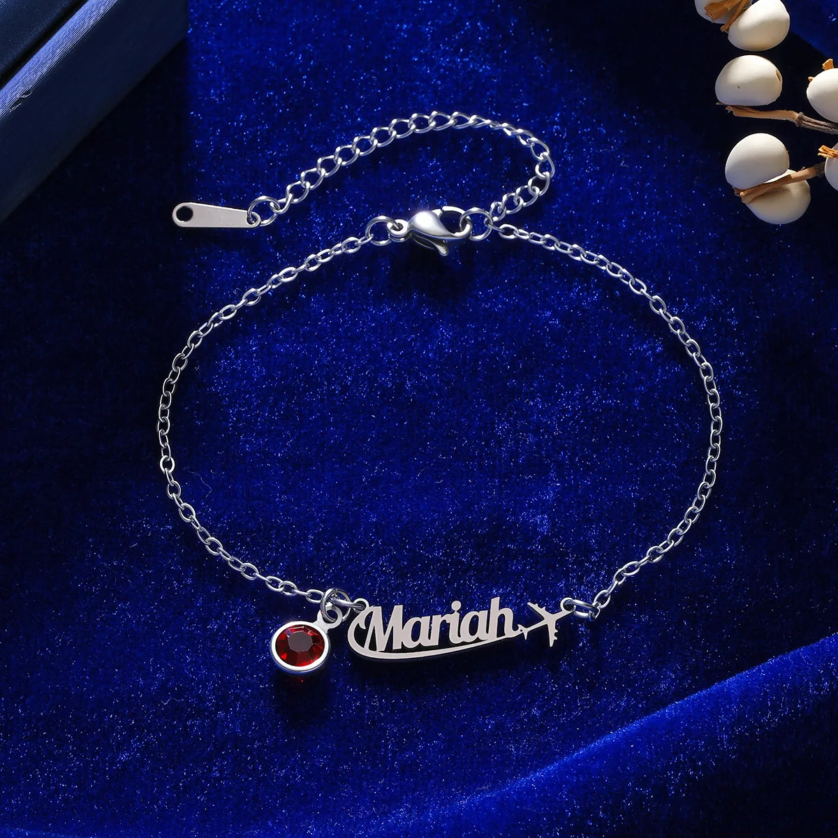 Customized AirPlane Name Bracelet For Women Charm Jewelry Stainless Steel Chain Personalized Handmade Bracelet Femme Pulseras