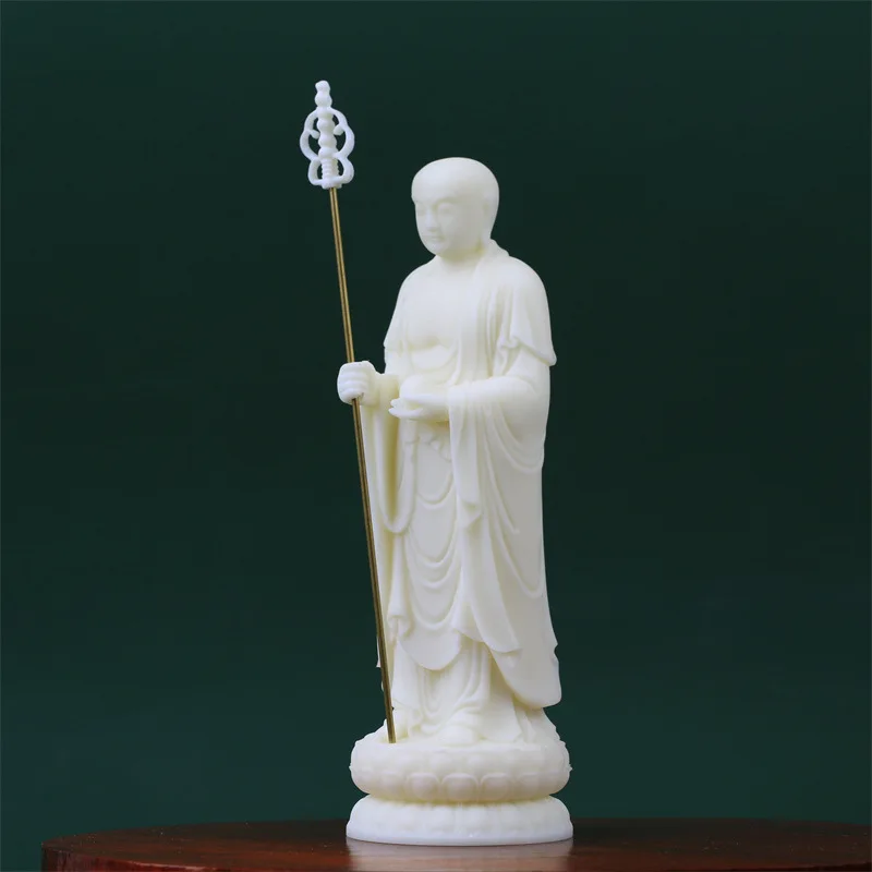 Tagua Nut Carving Ksitigarbha Bodhisattva Buddha Statue Decor Home Living Room Feng Shui Auspicious Decoration Handicrafts view 3