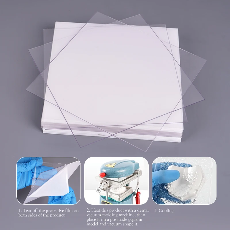 Dental Orthodontic Splint Retainer Slice Vacuum Forming Sheet Soft Hard 1.0/1.5/2.0mm Dental Lab Thermoforming Material - view 3