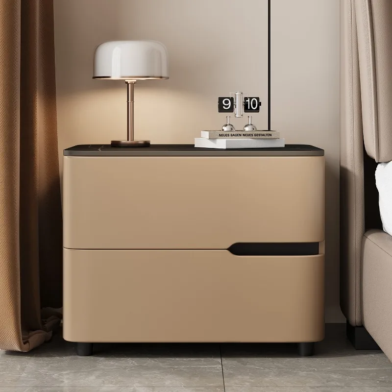 All solid wood bedside table, rock slab, high-grade cortex, modern simple locker, storage cabinet, bedside table 2026 explosion