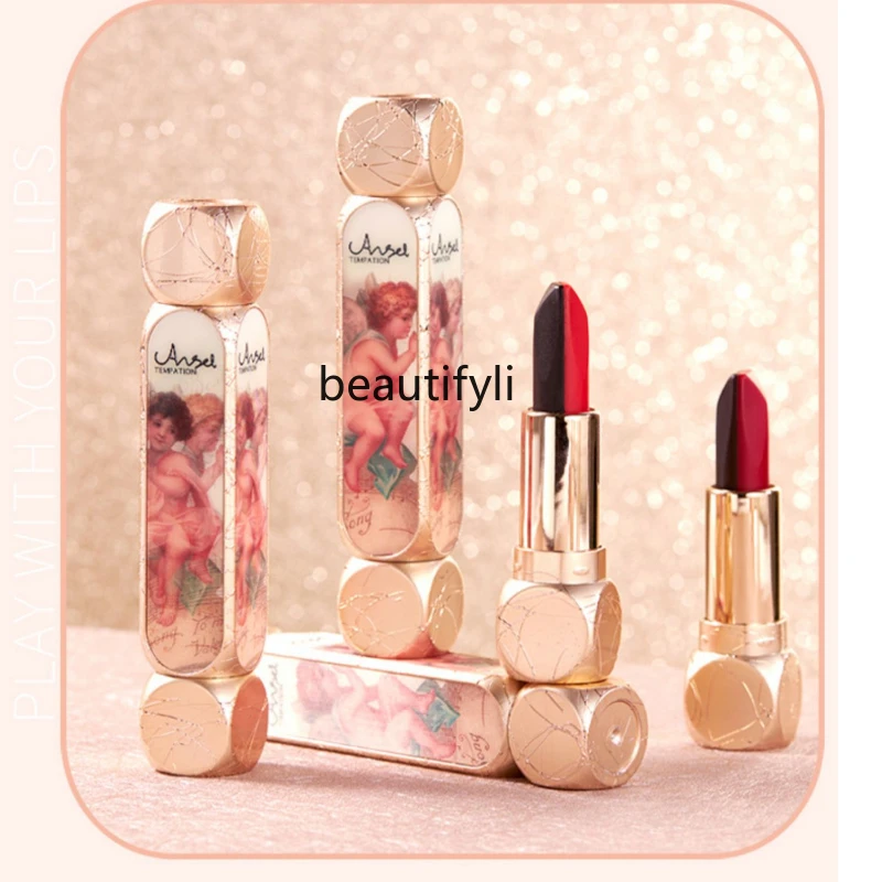 

A Six-Color Lipstick Does Not Fade No Stain on Cup Nourishing Long-Lasting Plain Moisturizing