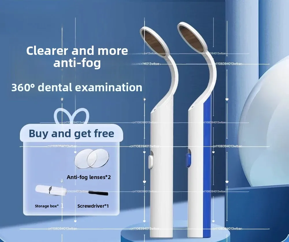 LED Dental Oral Inspection Mirror with Light, Anti-Fog Magnifying Intraoral