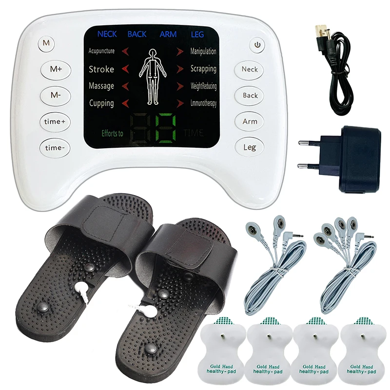 

AB Channel Nerve Tens Unit Low Frequency Electric Pulse Massager Body Foot Massage Slipper For Pain Relief Physical Therapeutic
