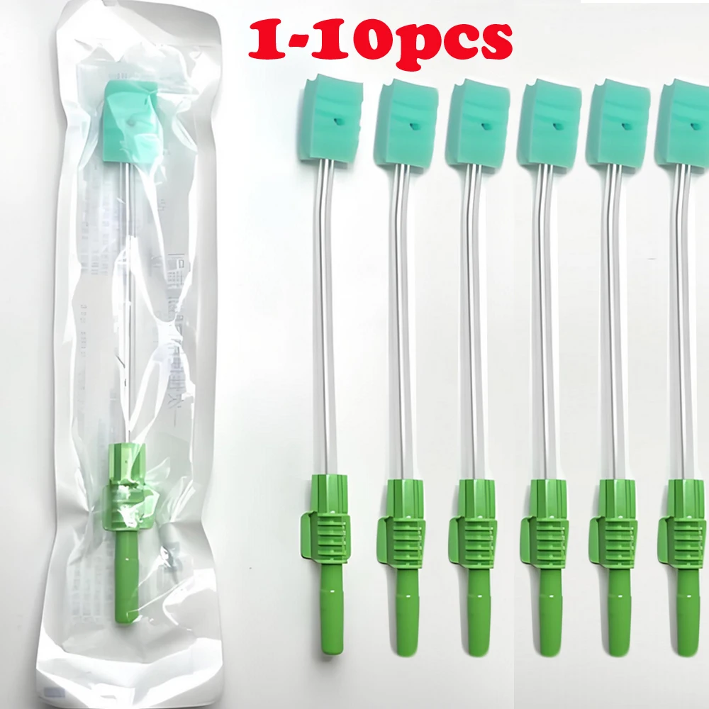 

1-10 шт. одноразовая медицинская губка для зубной щетки, всасывающая тампон для ухода за полостью рта, одноразовая всасывающая система зубной щетки, гигиена полости рта, зеленая головка