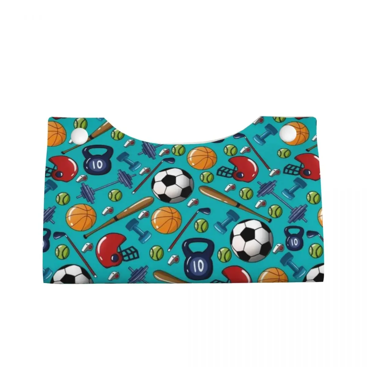 Custom Football Soccer Tissue Box Cover for Bathroom Car Square PU Leather Facial Tissue Box Holder