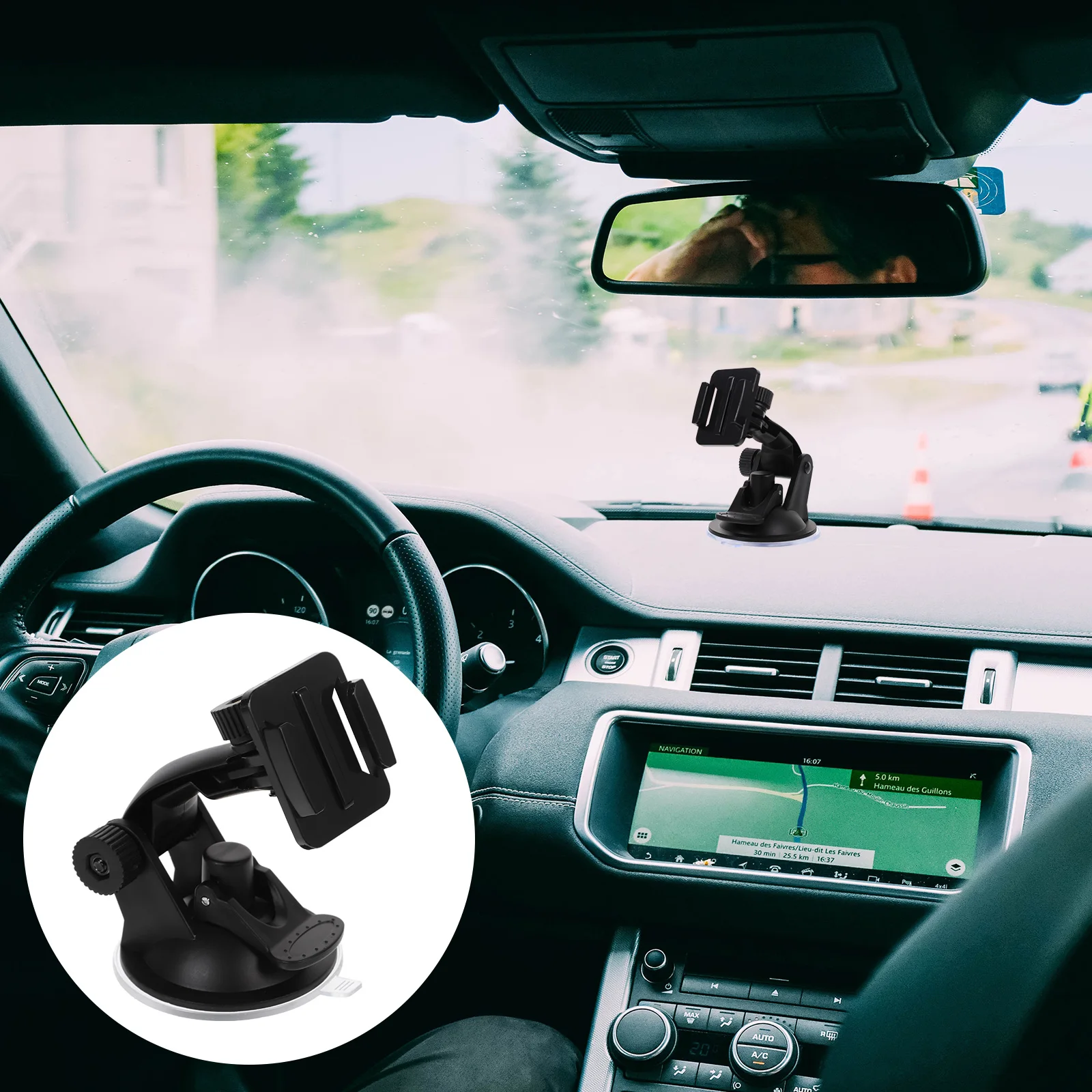 

4pcs Sports Camera Bracket Suction Cup Car Mount Abs Dashboard Window Holder Stable Anti Slip Shock Proof Heat Cold Resistant