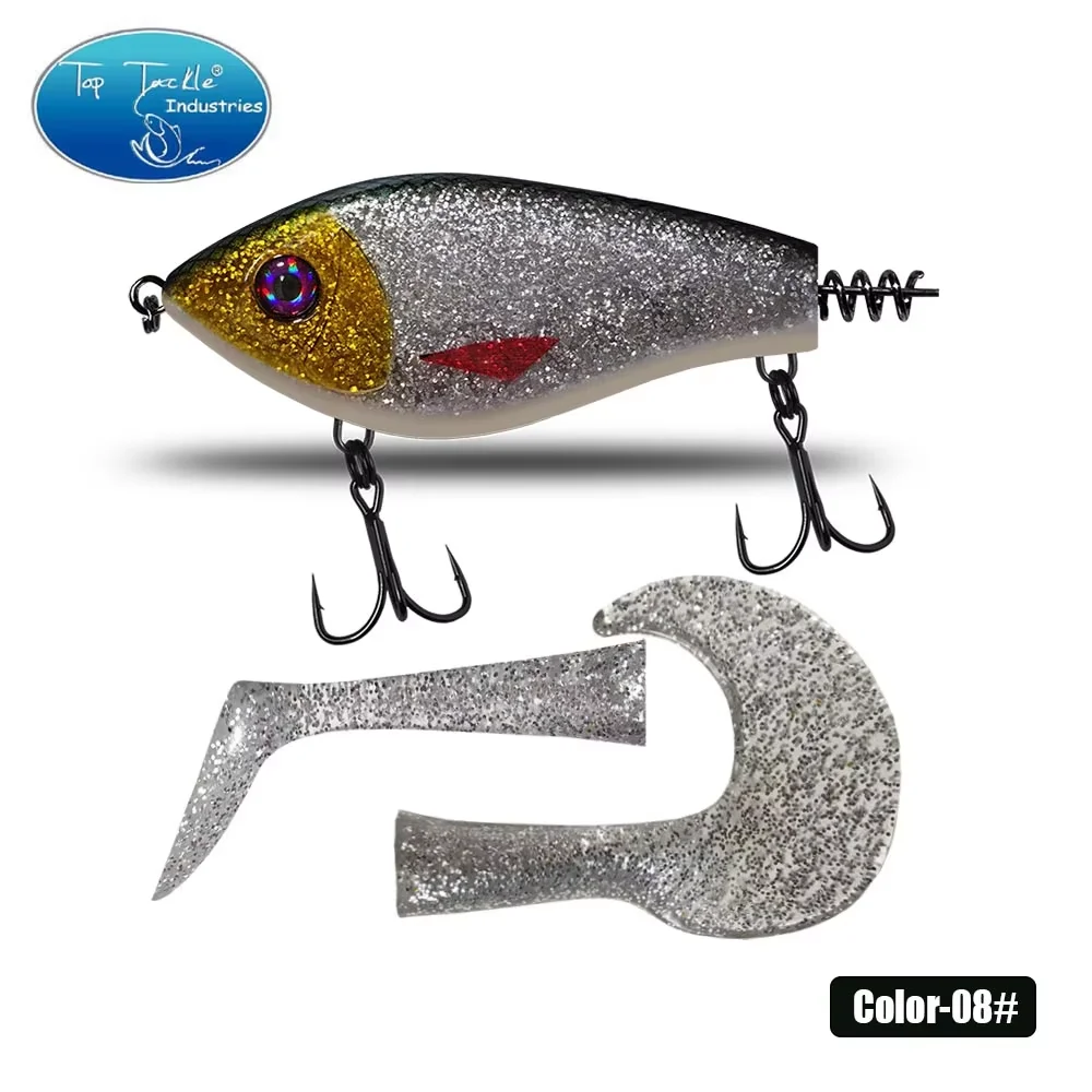 

Toptackle щука, жесткая приманка, 100 мм, 75 г, приманки для джерка, медленно тонущая рыболовная приманка, щука, Pesca Bass, мускусная приманка для джерка, качественные крючки