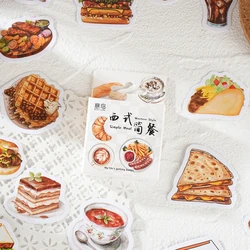 46PCS Cute West Food Paper Small Sticky Sticker Aesthetic Decoration Scrapbooking Stationery Hand Accounting Supplies  for Kids