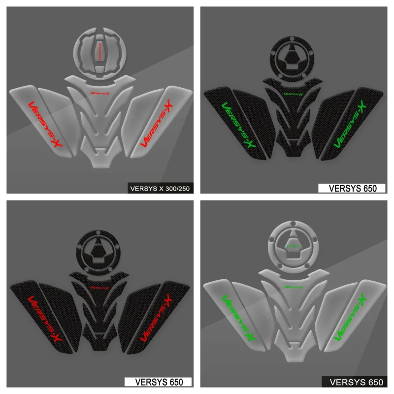 Fit For  Versys 650 X300 X 250 VersysX300 Motorcycle Tank Pad Protective Transparent Fish Bone Decal Sticker
