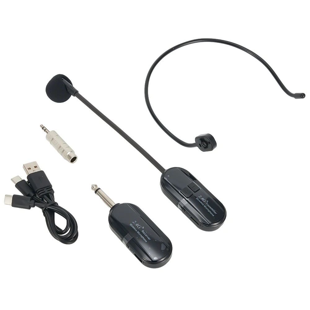 Transmissor de microfone sem fio com cabo USB, faixa de fala ao ar livre, 100Hz-15kHz, 160 pés, 2.4G, 50M, 6-8Hours