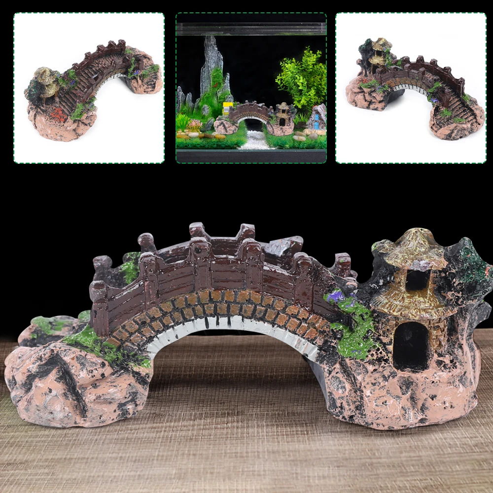 

Aquarium Ornament Photography Prop Fish Tank Bridge Landscape Tree Decoration Fish Tank Bridge Ornaments Aquarium Accessories