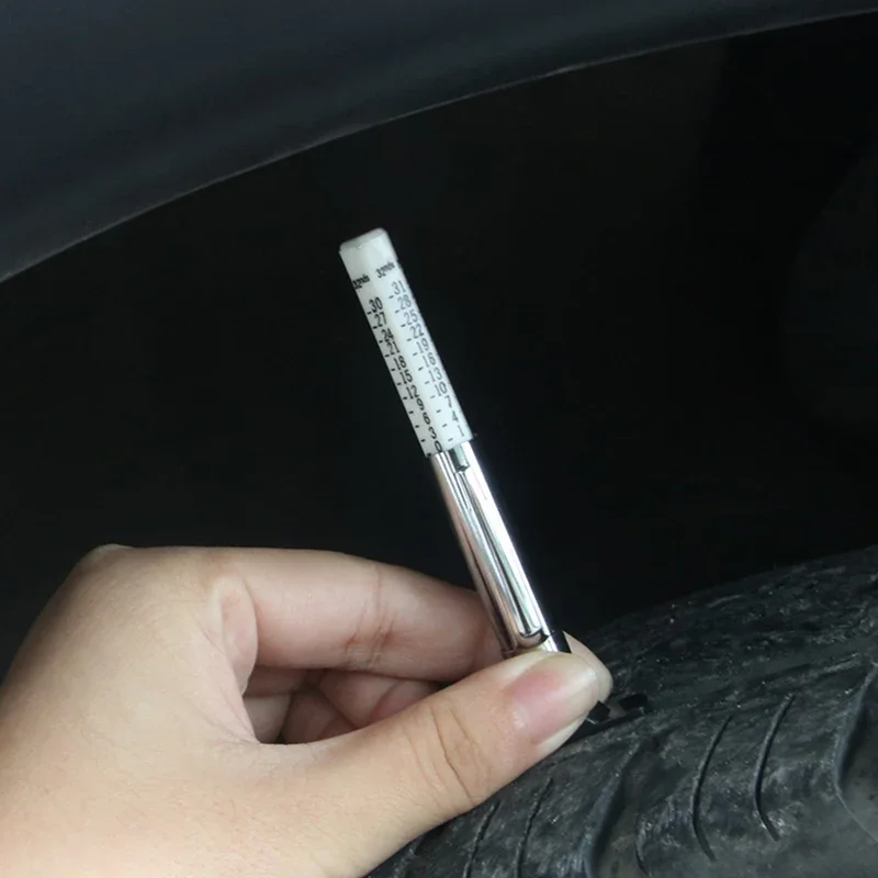 2-In-1 Pen Tire Tread Depth And Tire Pressure Gauge 25mm Dual Scale Aluminum Alloy Auto Tools For Car Motorcycle SUV Light Truck