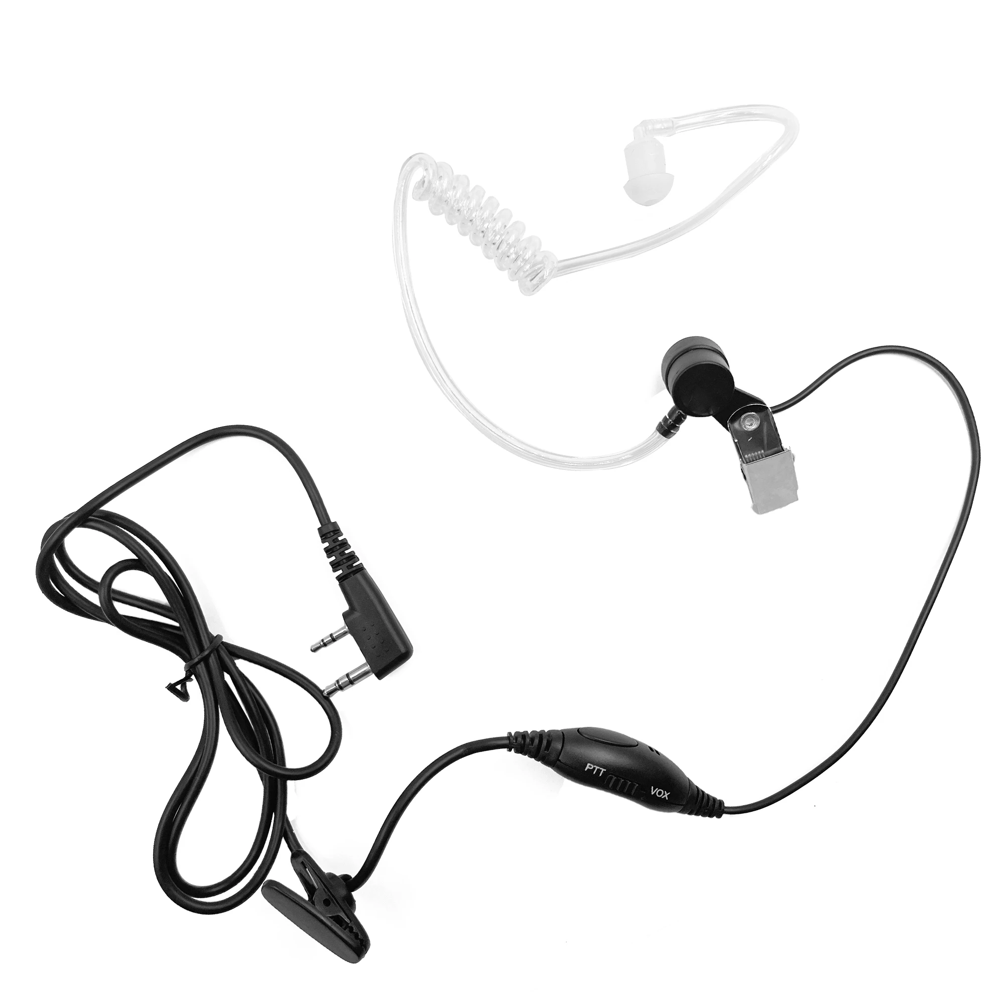 

2 Pin PTT VOX MIC Headset Covert Acoustic Tube In-ear Earpiece For Kenwood TYT Baofeng UV-5R BF-888S CB Radio Accessories