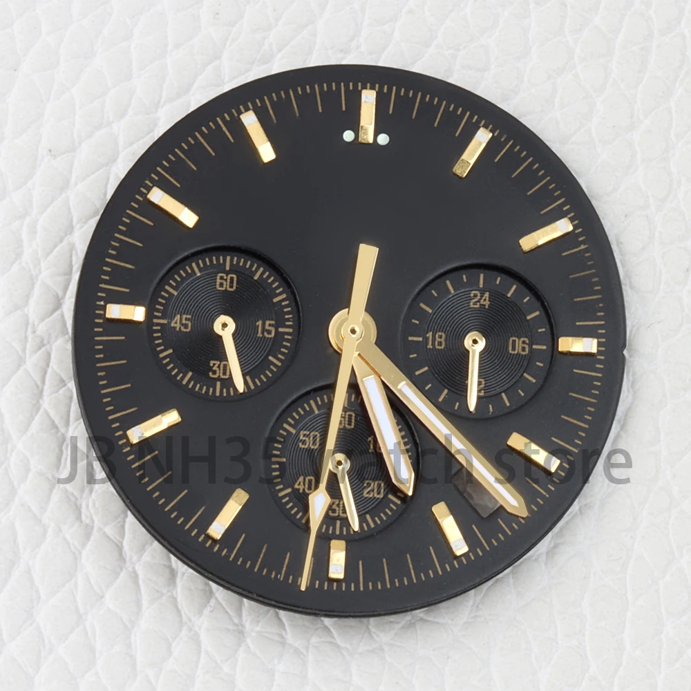 

vk63 Watch dial 32.5mm Dial Green luminous Dial hands for Vk63 Quartz Movement Chronograph watch high-quality Dial Repair parts
