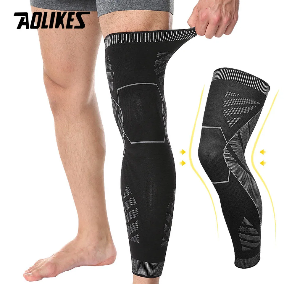 

AOLIKES 1PCS Sports Full Leg Compression Sleeve Knee Brace Support Protector for Weightlifting Arthritis Joint Pain Relief